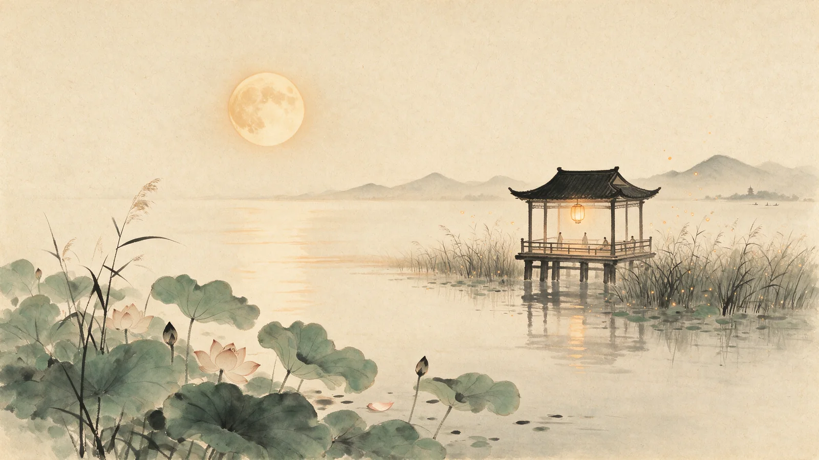 示意插画：仲夏荷月