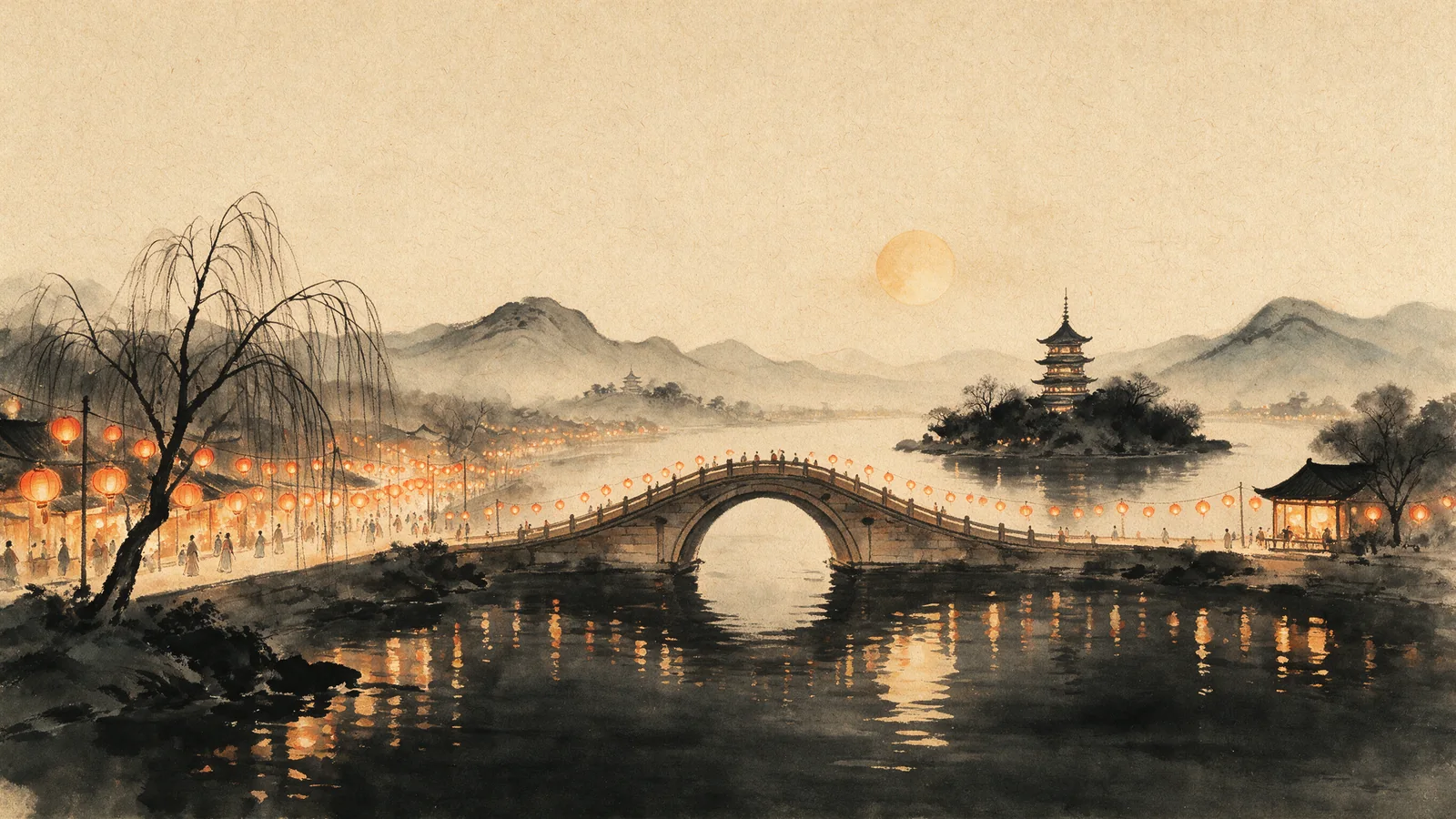示意插画：上元灯市